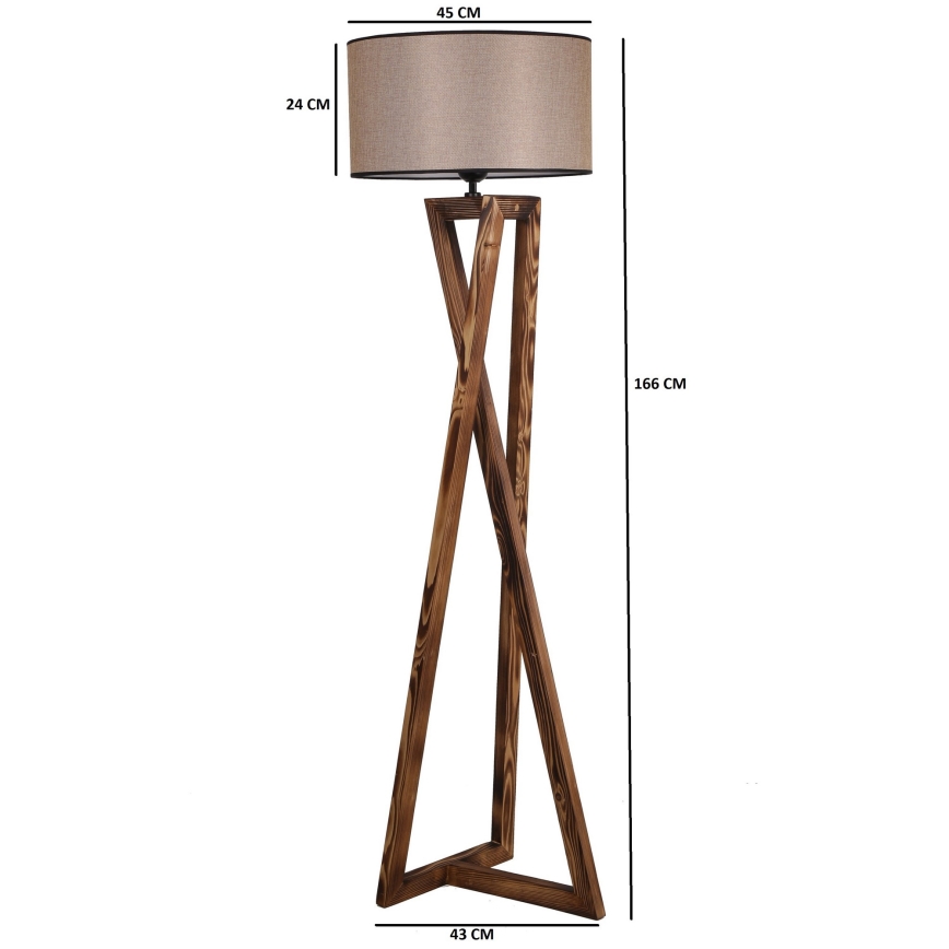 Lámpara de pie MACKA 1xE27/60W/230V beige/marrón