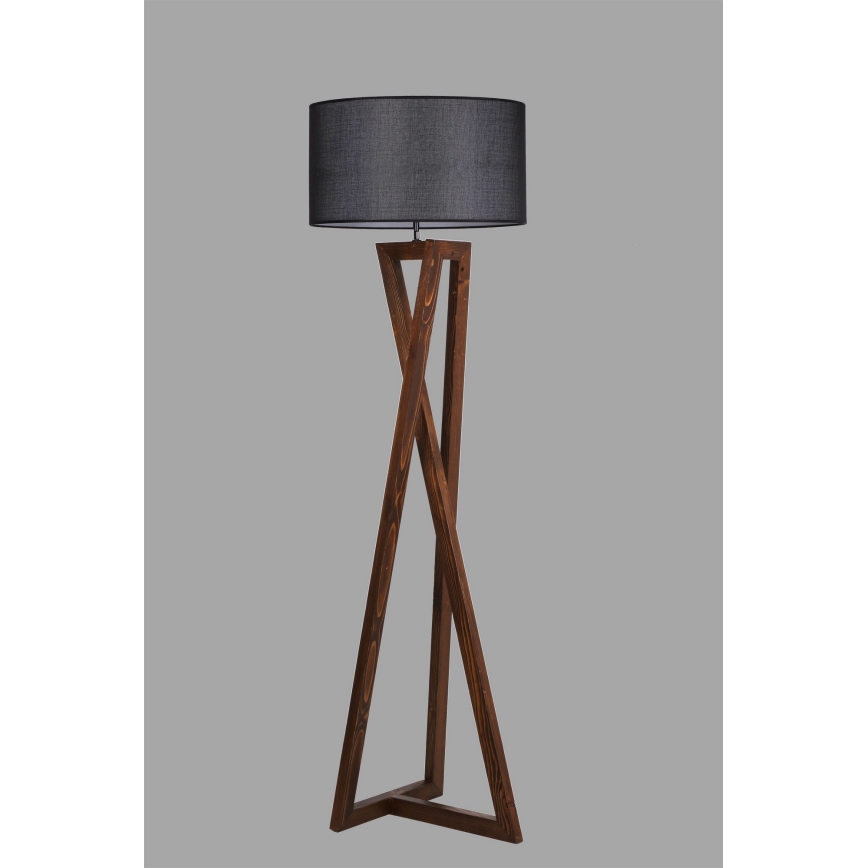 Lámpara de pie MACKA 1xE27/60W/230V negro/marrón