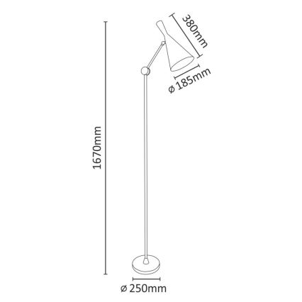 Lámpara de pie MODERN 1xE27/20W/230V negro