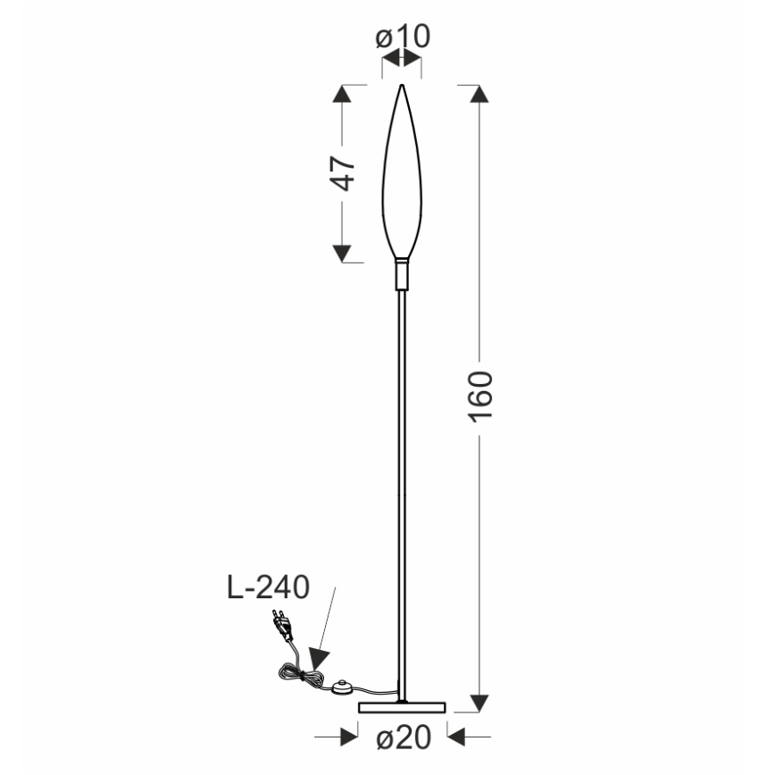 Lámpara de pie NORDIC 1xG9/5W/230V negro cromado