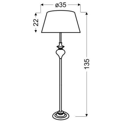 Lámpara de pie PRIMA 1xE27/60W/230V plata/cromo brillante