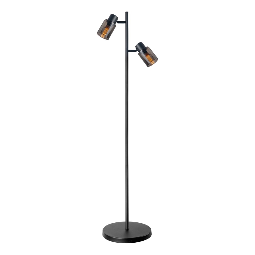 Lámpara de pie REBECCA 2xE14/8W/230V negra/ahumada