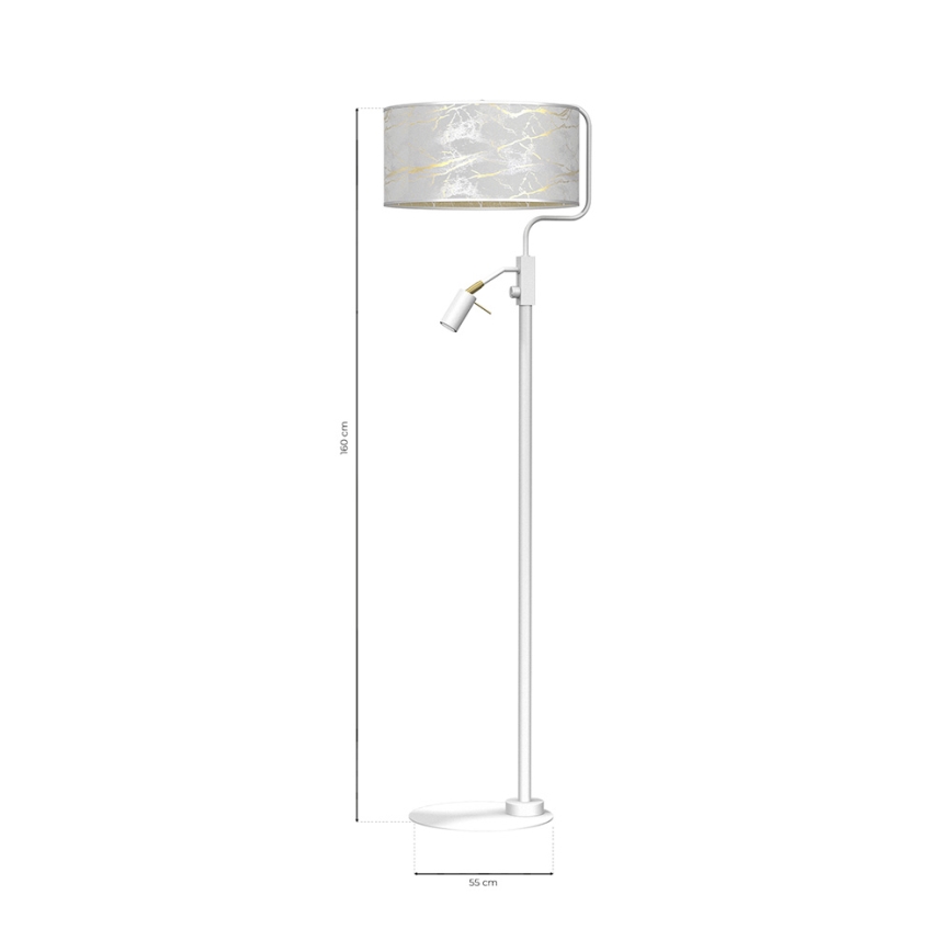 Lámpara de pie SENSO 1xE27/40W/230V + 1xGU10/7W blanco