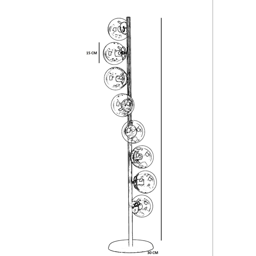 Lámpara de pie SIMAY 8xE27/40W/230V dorado/blanco