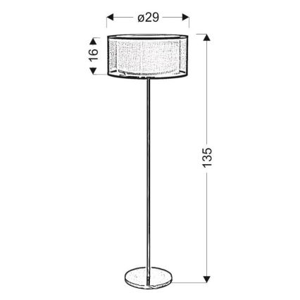 Lámpara de pie SOLO 3xE14/40W/230V gris/cromo brillante