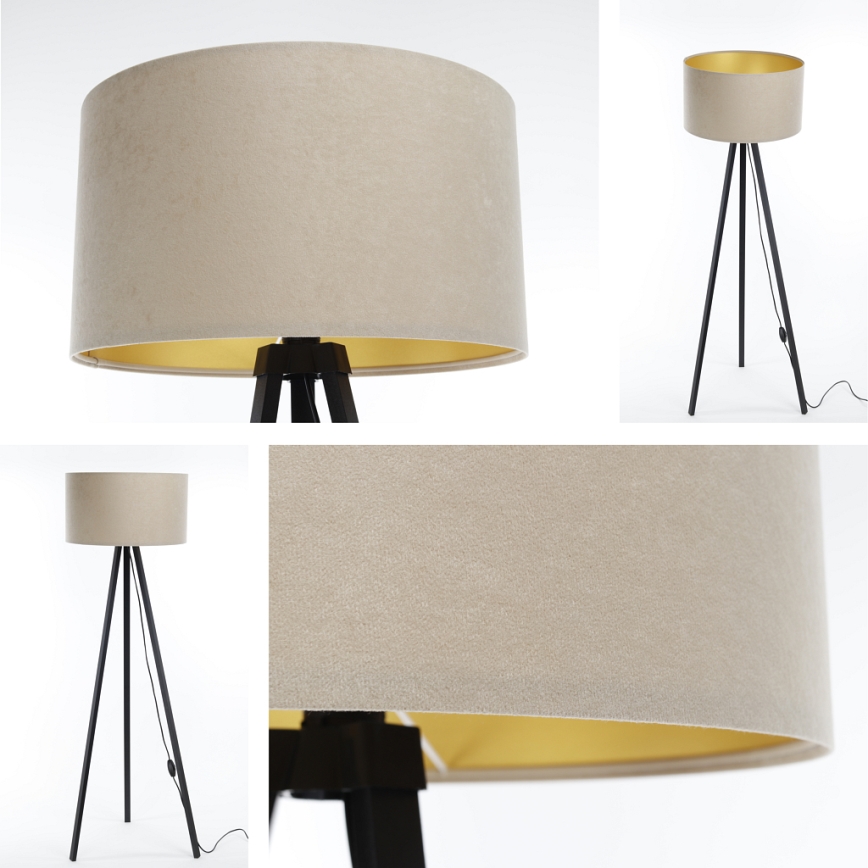 Lámpara de pie STANDART 1xE27/60W/230V beige/wengué