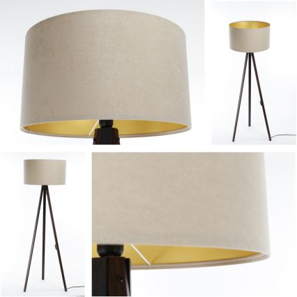 Lámpara de pie STANDART 1xE27/60W/230V beige/wengué