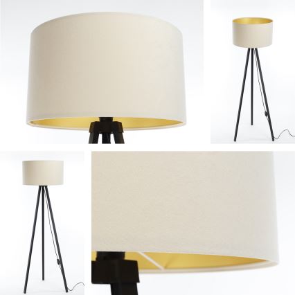 Lámpara de pie STANDART 1xE27/60W/230V crema/wengué
