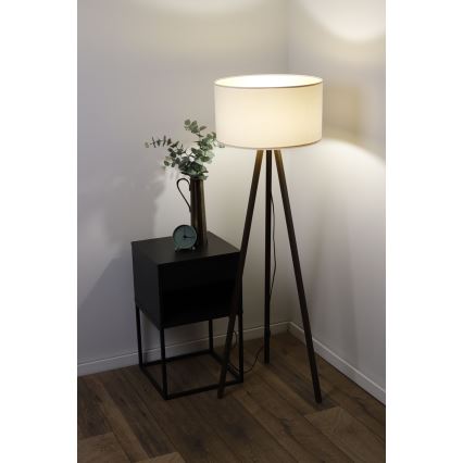 Lámpara de pie STANDART 1xE27/60W/230V crema/wengué