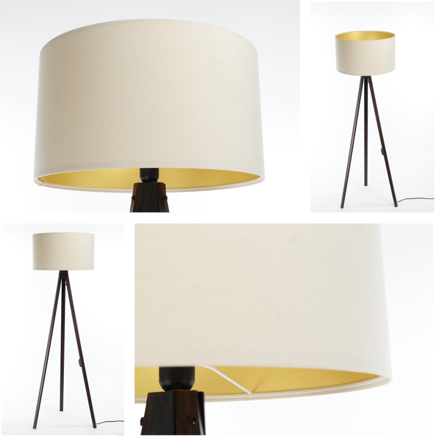 Lámpara de pie STANDART 1xE27/60W/230V crema/wengué