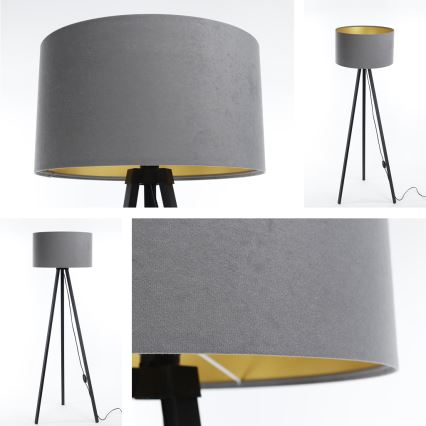 Lámpara de pie STANDART 1xE27/60W/230V gris/wengué