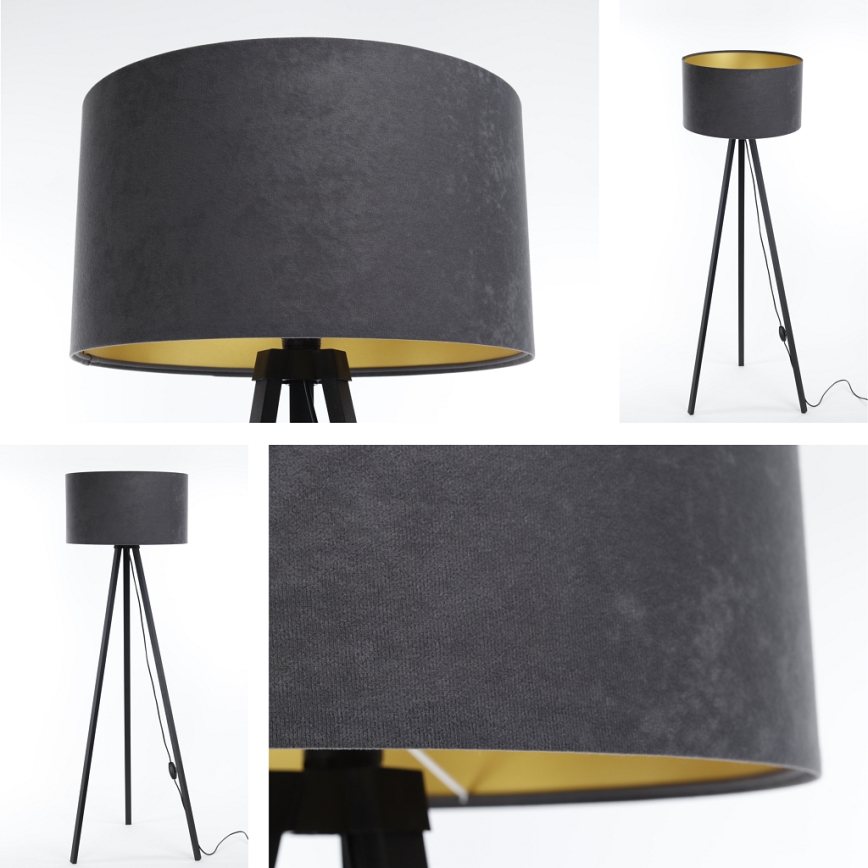 Lámpara de pie STANDART 1xE27/60W/230V gris/wengué