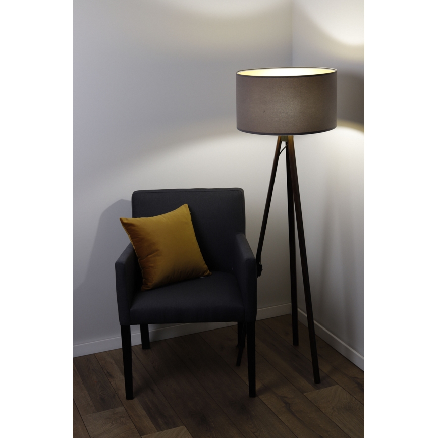 Lámpara de pie STANDART 1xE27/60W/230V gris/wengué