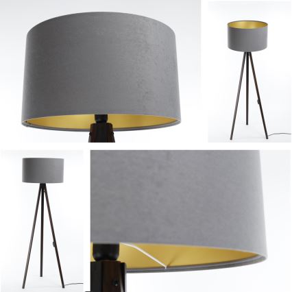 Lámpara de pie STANDART 1xE27/60W/230V gris/wengué