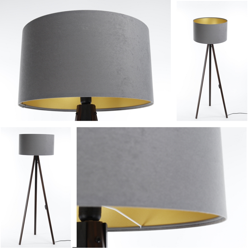 Lámpara de pie STANDART 1xE27/60W/230V gris/wengué