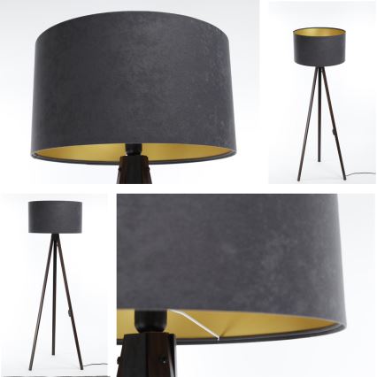 Lámpara de pie STANDART 1xE27/60W/230V gris/wengué