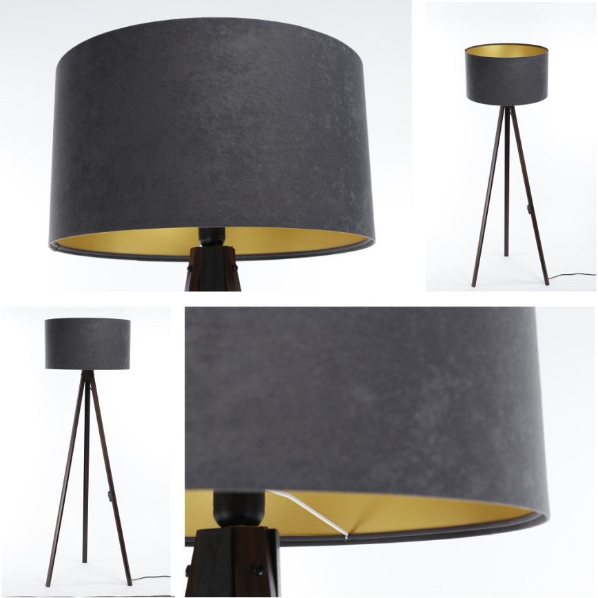 Lámpara de pie STANDART 1xE27/60W/230V gris/wengué