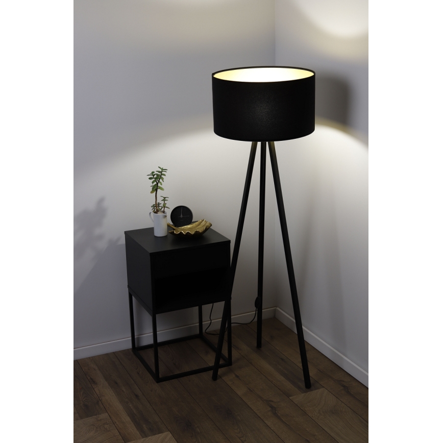 Lámpara de pie STANDART 1xE27/60W/230V negra/wengué