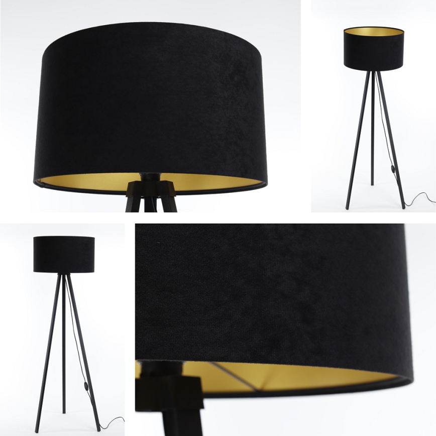 Lámpara de pie STANDART 1xE27/60W/230V negra/wengué