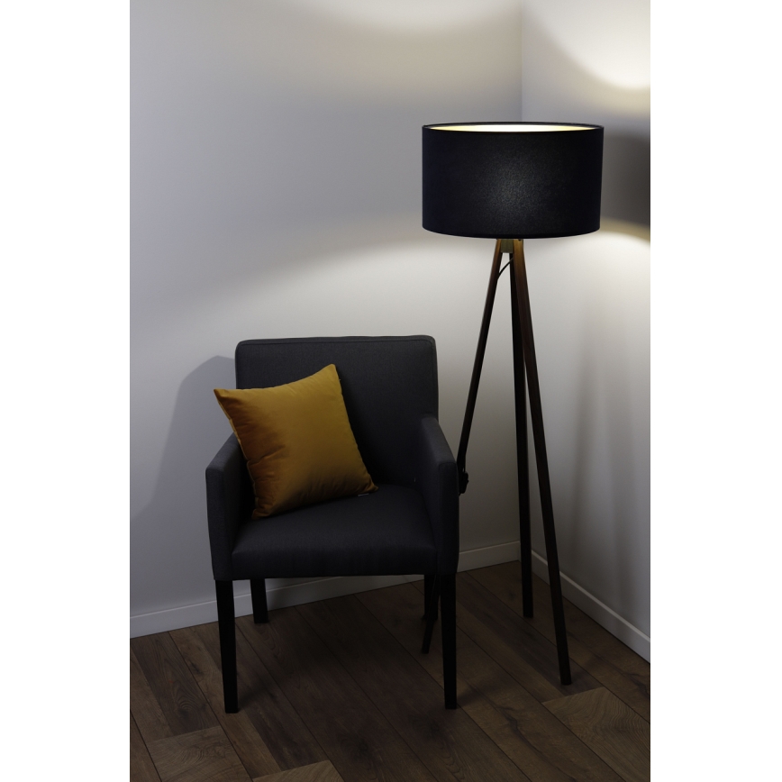 Lámpara de pie STANDART 1xE27/60W/230V negra/wengué