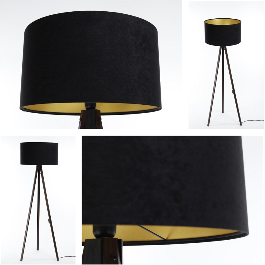 Lámpara de pie STANDART 1xE27/60W/230V negra/wengué