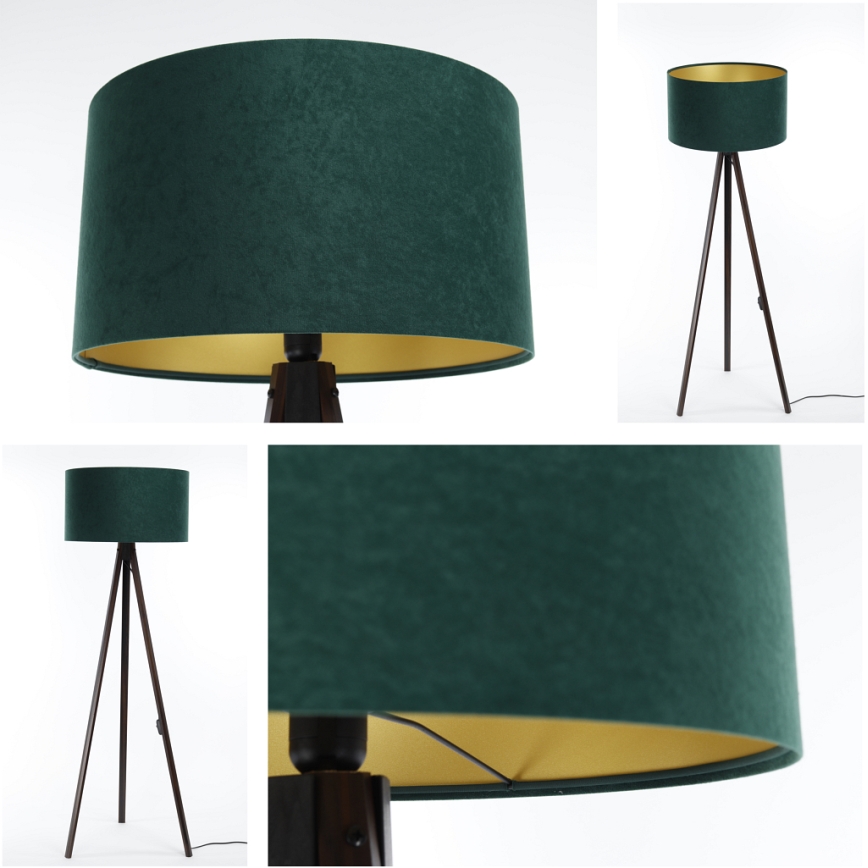 Lámpara de pie STANDART 1xE27/60W/230V verde/wengué