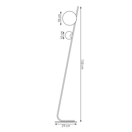 Lámpara de pie TATU 2xG9/8W/230V naranja