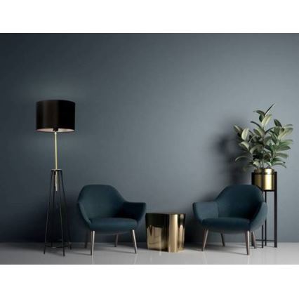 Lámpara de pie TEGOLA 1xE27/60W/230V negro/dorado