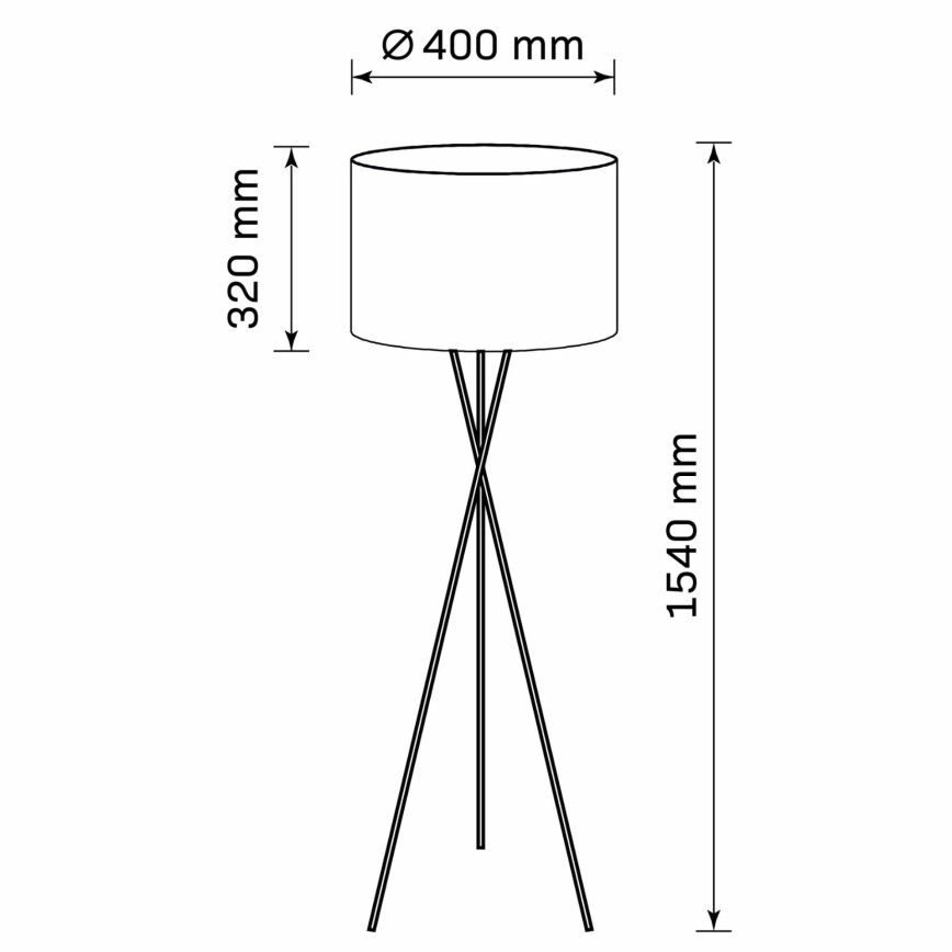 Lámpara de pie TEKLA 1xE27/20W/230V negro