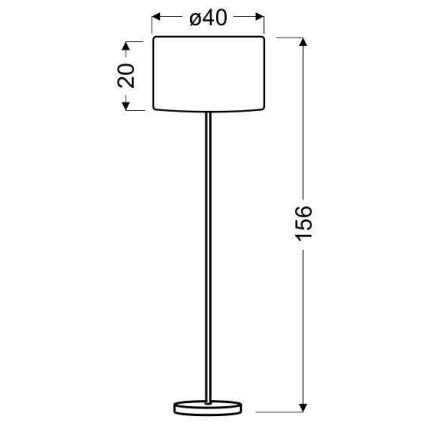 Lámpara de pie TIMBER 1xE27/60W/230V beige/cromo mate