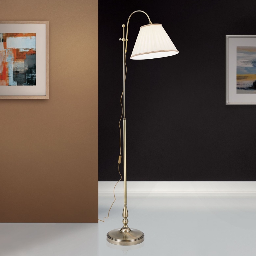 Lámpara de pie TONIA 1xE27/60W/230V 183 cm blanco/bronce