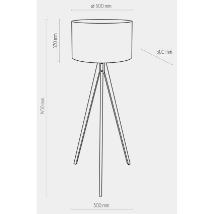 Lámpara de pie TREVISO 1xE27/25W/230V gris/madera