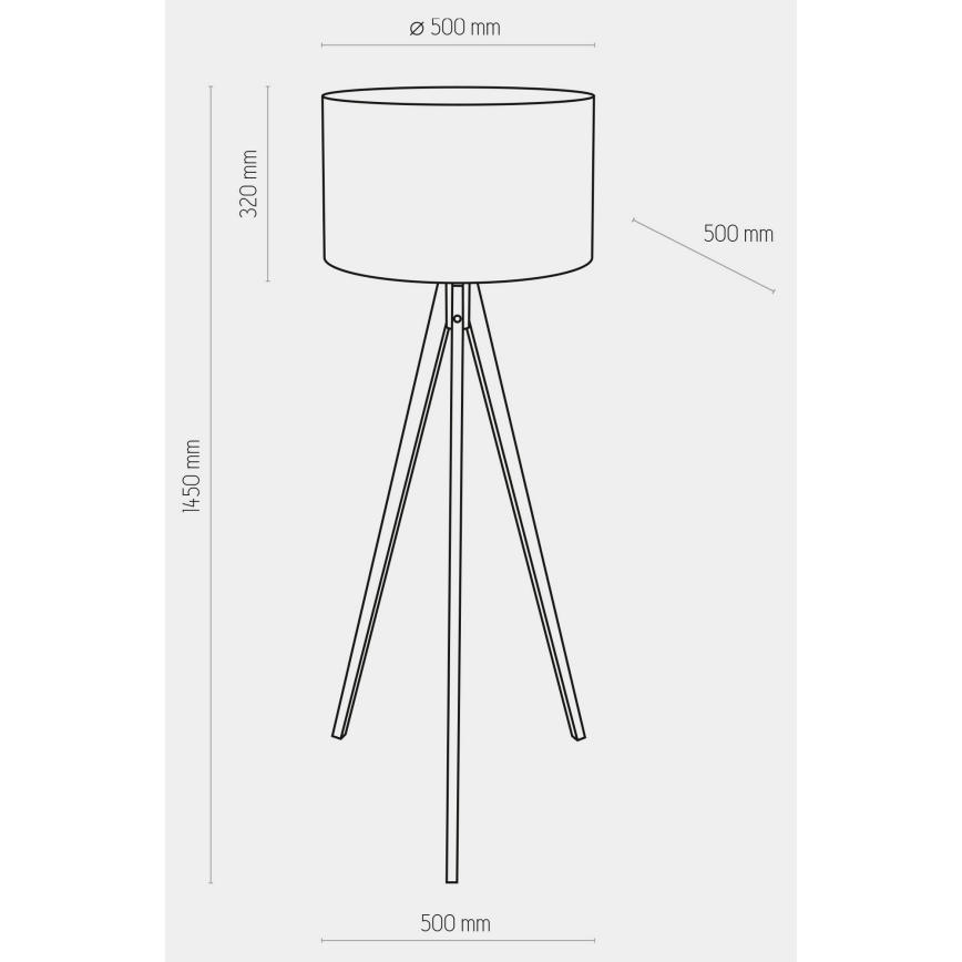 Lámpara de pie TREVISO 1xE27/25W/230V gris/madera