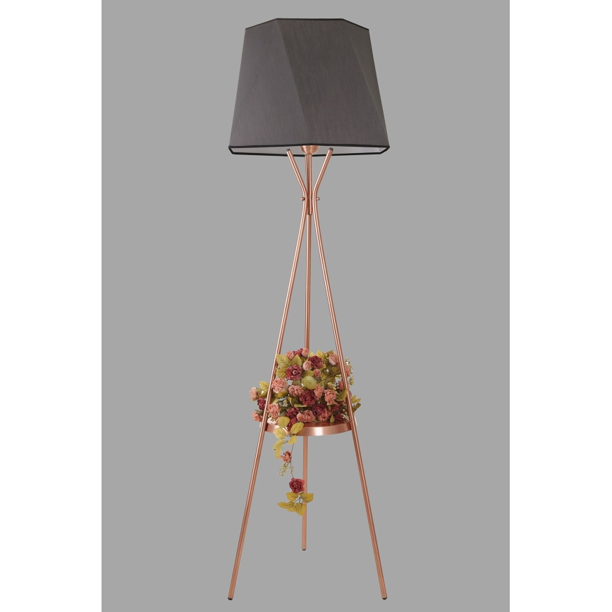 Lámpara de pie VENEDIK 1xE27/60W/230V gris/cobre