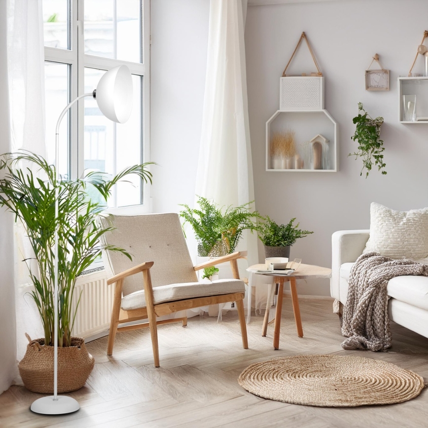 Lámpara de pie ZACK 1xE27/15W/230V blanca