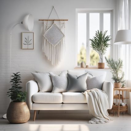 Lámpara de pie ZACK 1xE27/15W/230V blanca