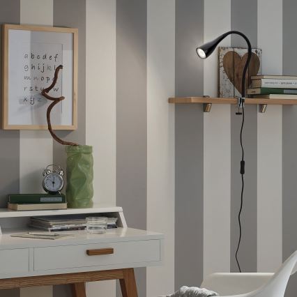 Lámpara de pinza 1xGU10/3W/230V negra