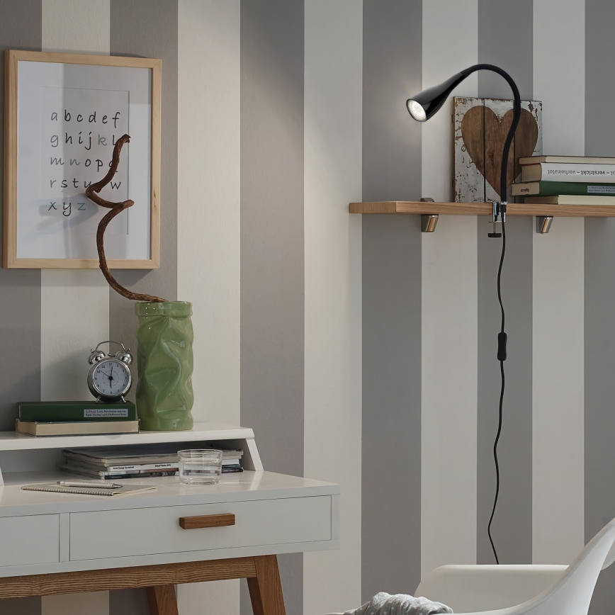 Lámpara de pinza 1xGU10/3W/230V negra