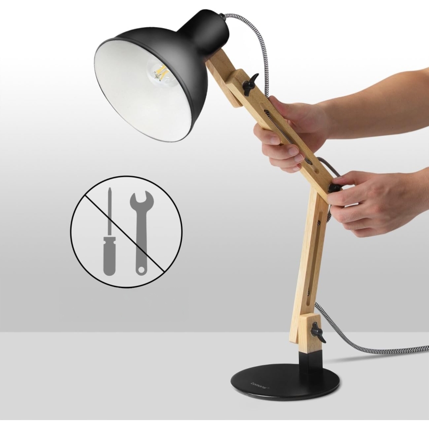 Lámpara de sobremesa 1xE27/40W/230V negra