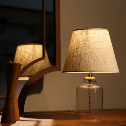 Lámpara de sobremesa AYD 1xE27/40W/230V crema/transparente