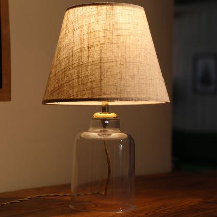Lámpara de sobremesa AYD 1xE27/40W/230V crema/transparente