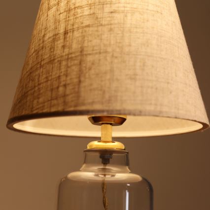 Lámpara de sobremesa AYD 1xE27/40W/230V crema/transparente