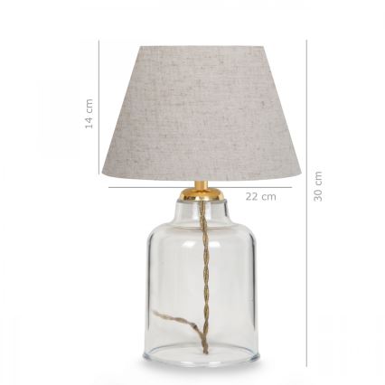 Lámpara de sobremesa AYD 1xE27/40W/230V crema/transparente