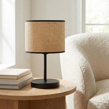 Lámpara de sobremesa ECO 1xE27/15W/230V beige/ratán