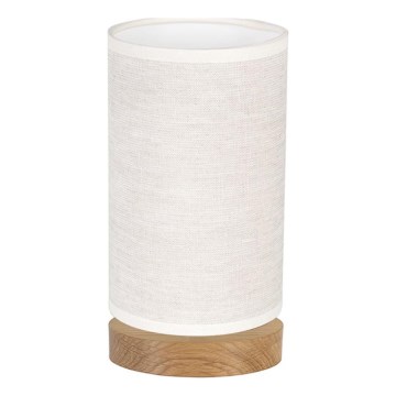 Lámpara de sobremesa FIRE 1xE27/25W/230V roble/beige