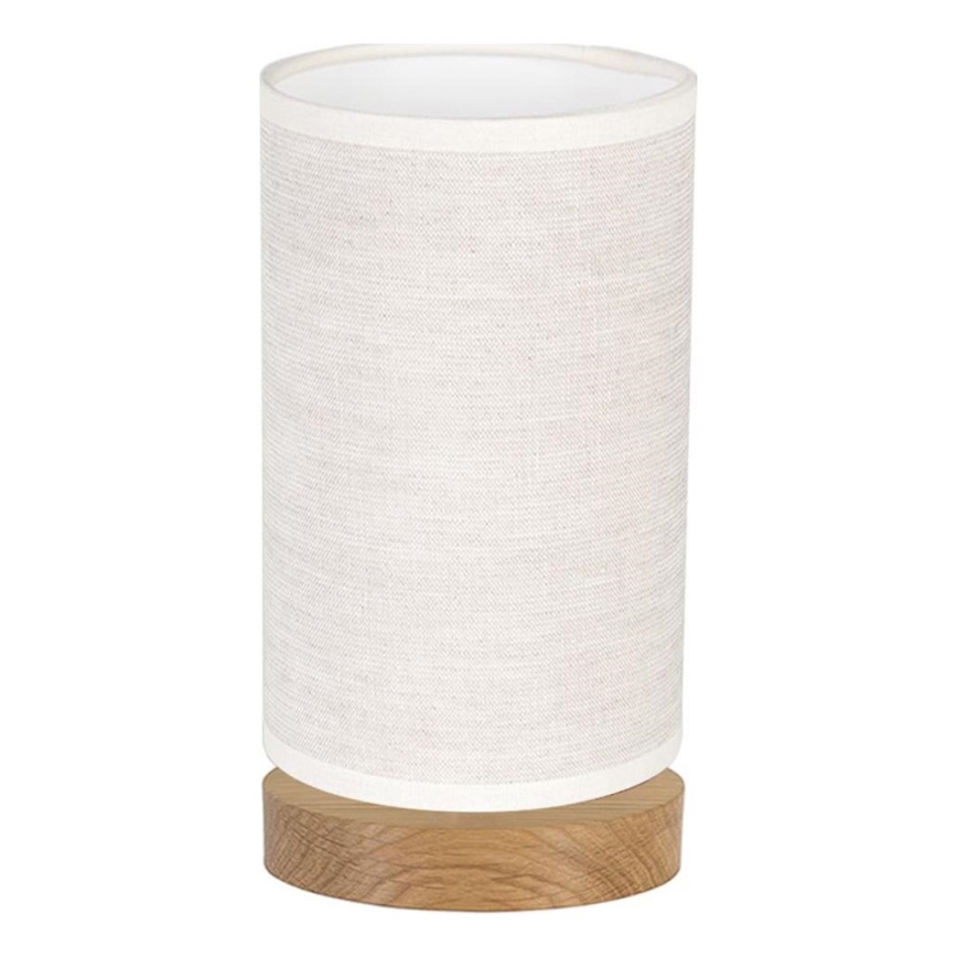 Lámpara de sobremesa FIRE 1xE27/25W/230V roble/beige