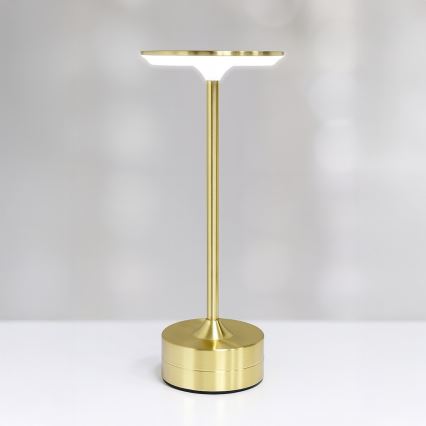 Lámpara de sobremesa LED recargable con control táctil TAVOLO LED/2,5W/5V 2400 mAh 3000-6000K dorada