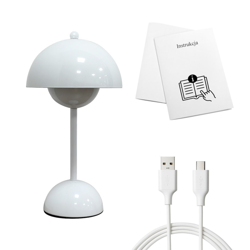 Lámpara de sobremesa LED recargable táctil COSTA LED/3W/5V 2400 mAh 3000-6000K blanca