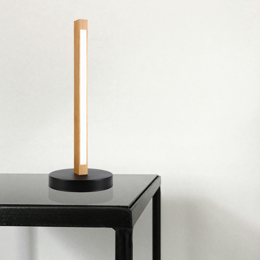 Lámpara de sobremesa LED VERDE LED/10W/230V 3000K roble/negro