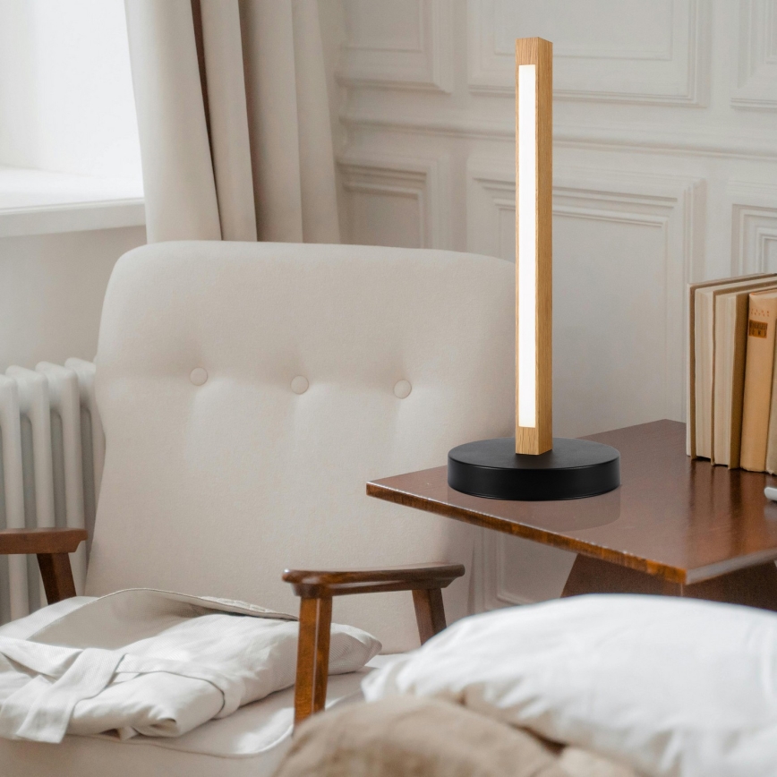 Lámpara de sobremesa LED VERDE LED/10W/230V 3000K roble/negro